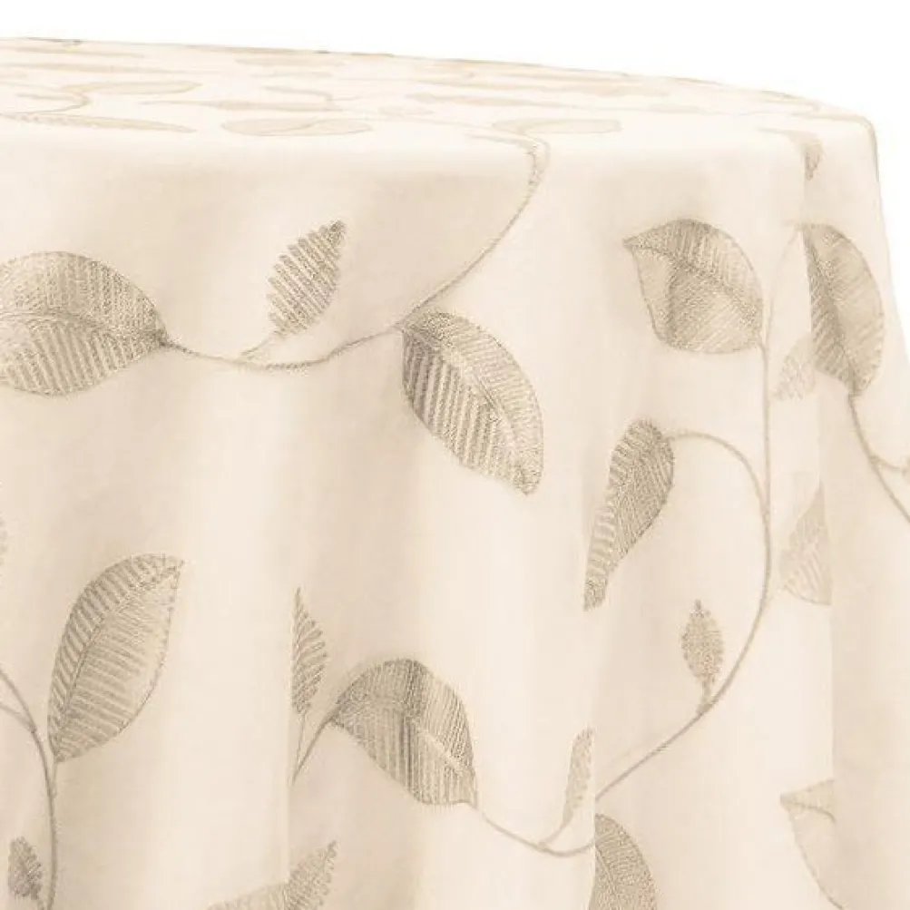 Birch Leaf Table Linen in Ivory