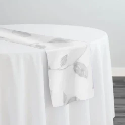 Birch Leaf Table Runner in White