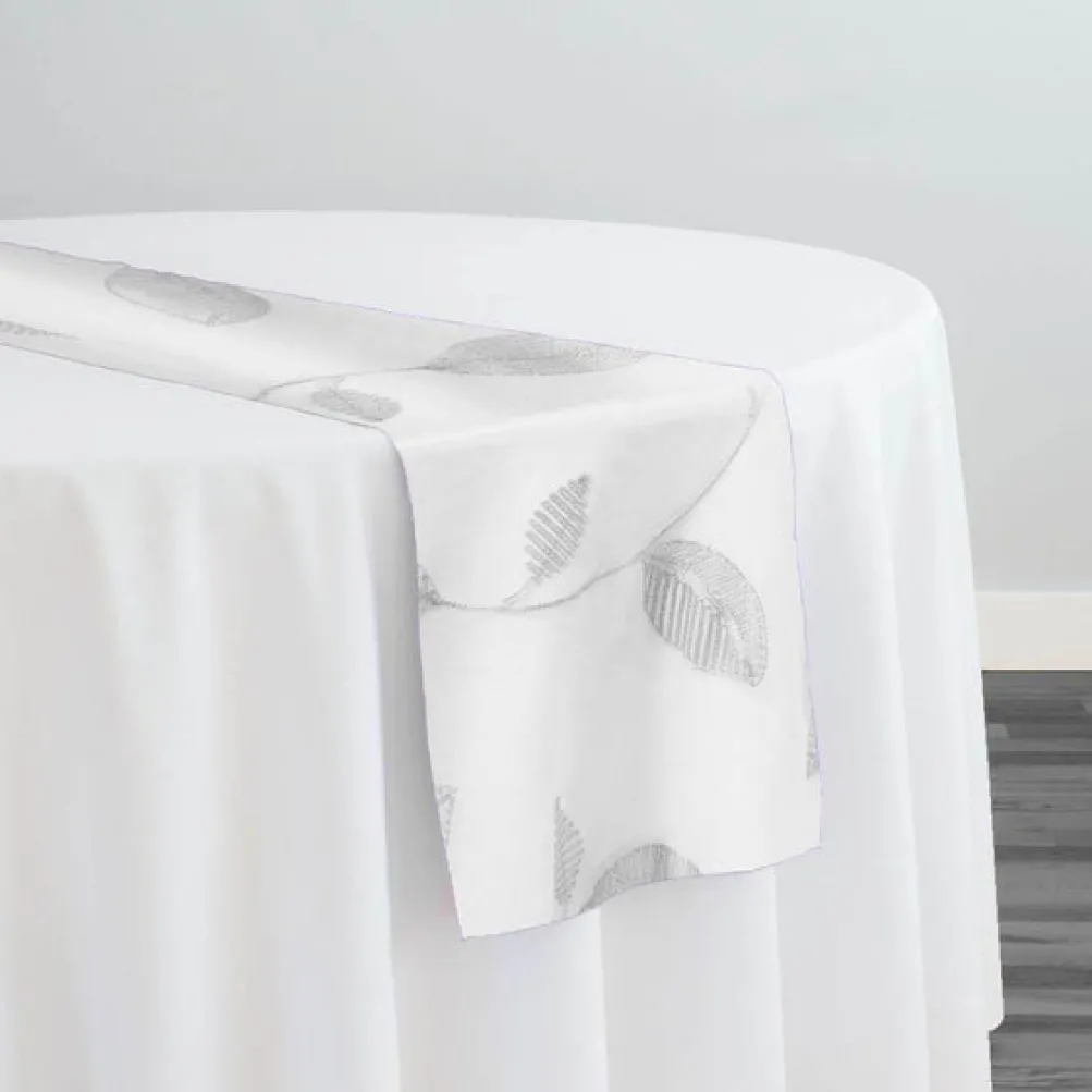 Birch Leaf Table Runner in White