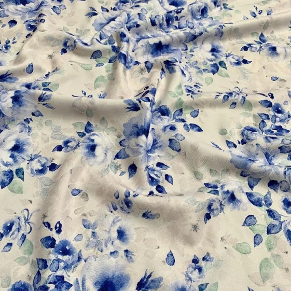 Blue Flora (Poly Print) Table Linen