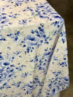 Blue Flora (Poly Print) Table Linen