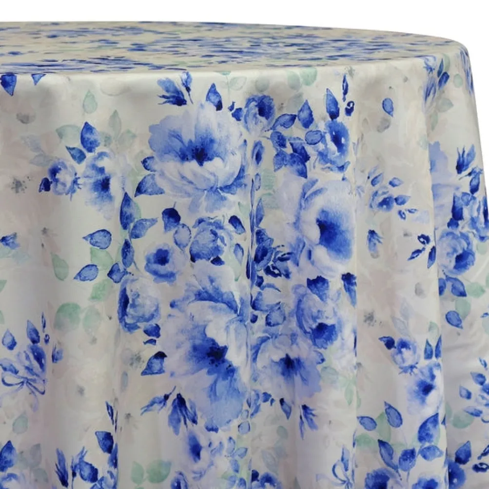 Blue Flora (Poly Print) Table Linen