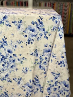 Blue Flora (Poly Print) Table Linen