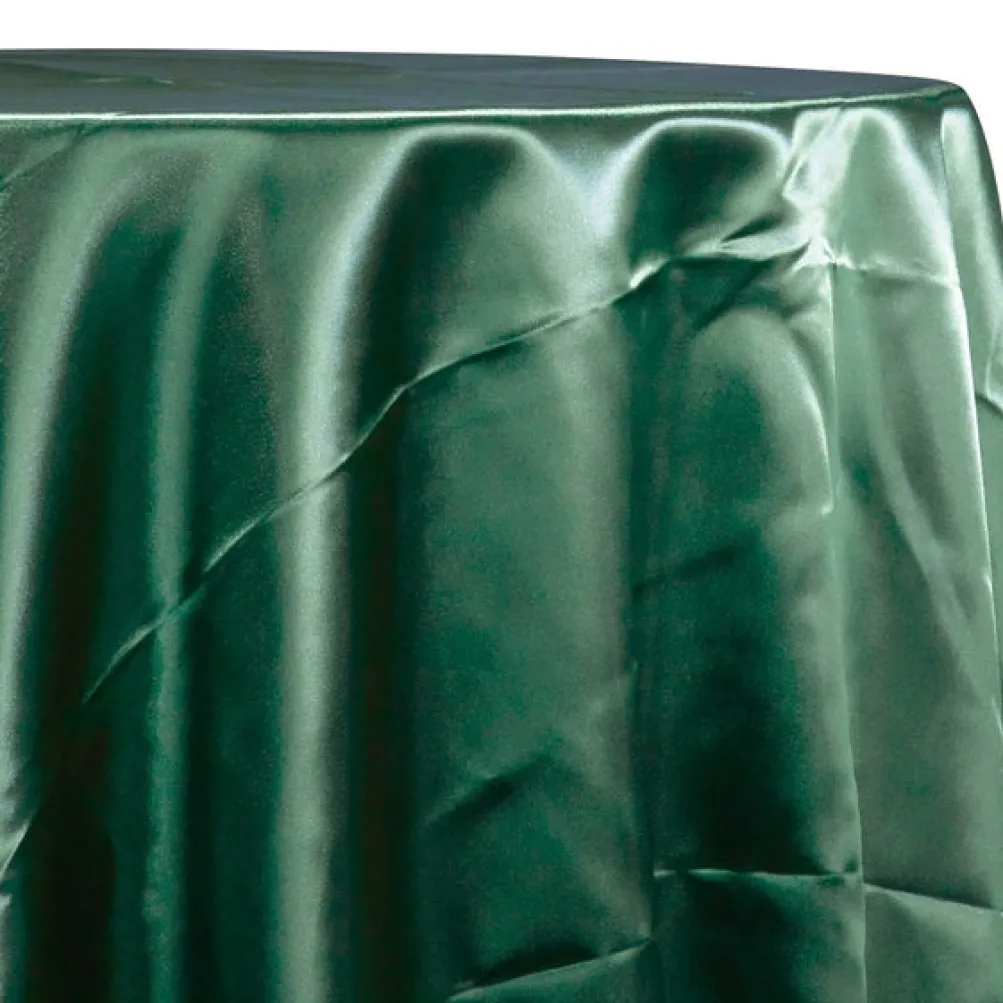Bridal Satin Table Linen in Hunter Green 38