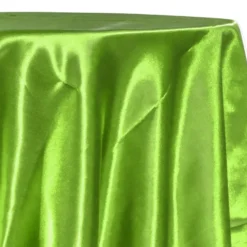 Bridal Satin Table Linen in Lime Green 38