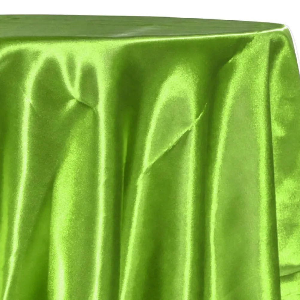 Bridal Satin Table Linen in Lime Green 38