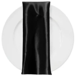 Bridal Satin Table Napkin in Black