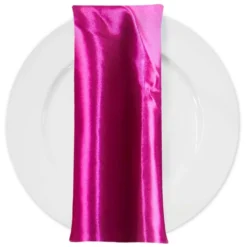 Bridal Satin Table Napkin in Fuchsia 396