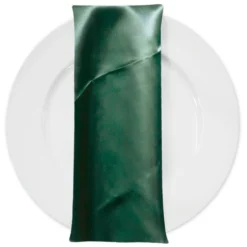 Bridal Satin Table Napkin in Hunter Green 38