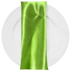 Bridal Satin Table Napkin in Lime Green 38