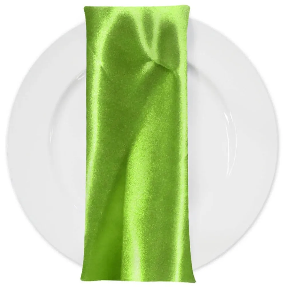 Bridal Satin Table Napkin in Lime Green 38