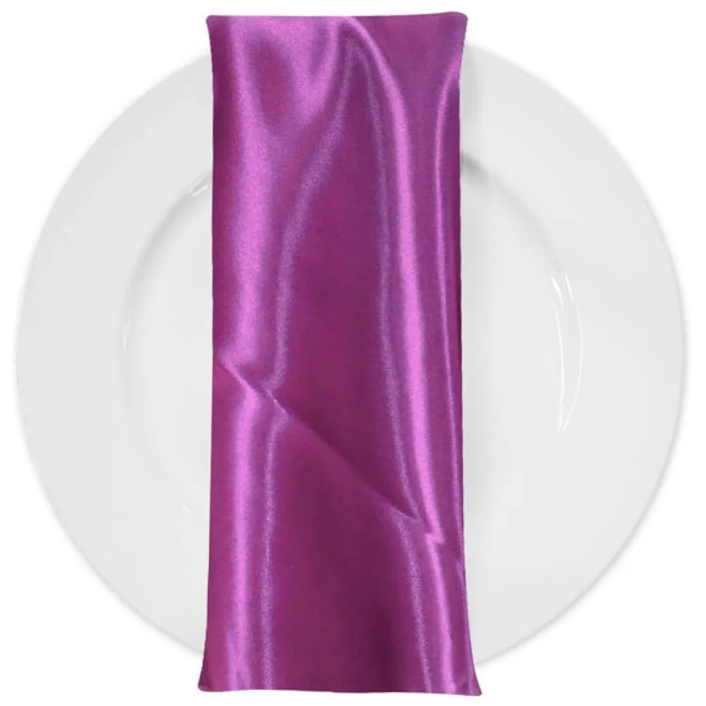 Bridal Satin Table Napkin in Magenta 592