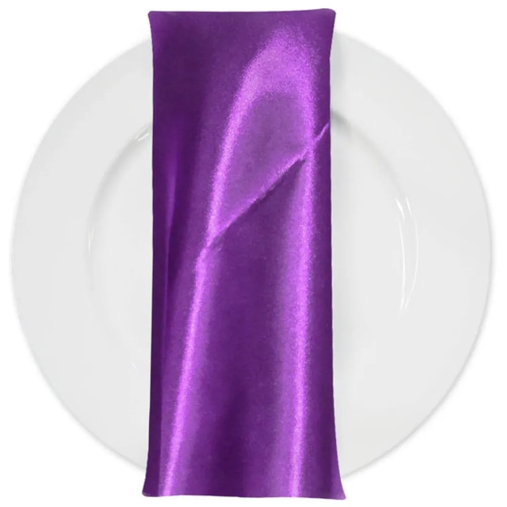 Bridal Satin Table Napkin in Plum 555