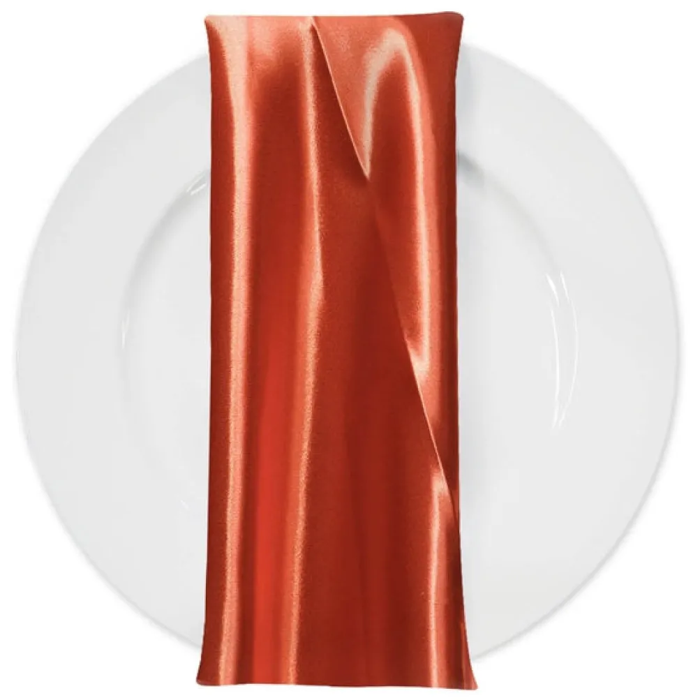 Bridal Satin Table Napkin in Rust 735