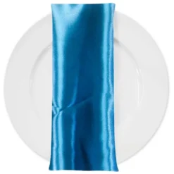 Bridal Satin Table Napkin in Turquoise 31