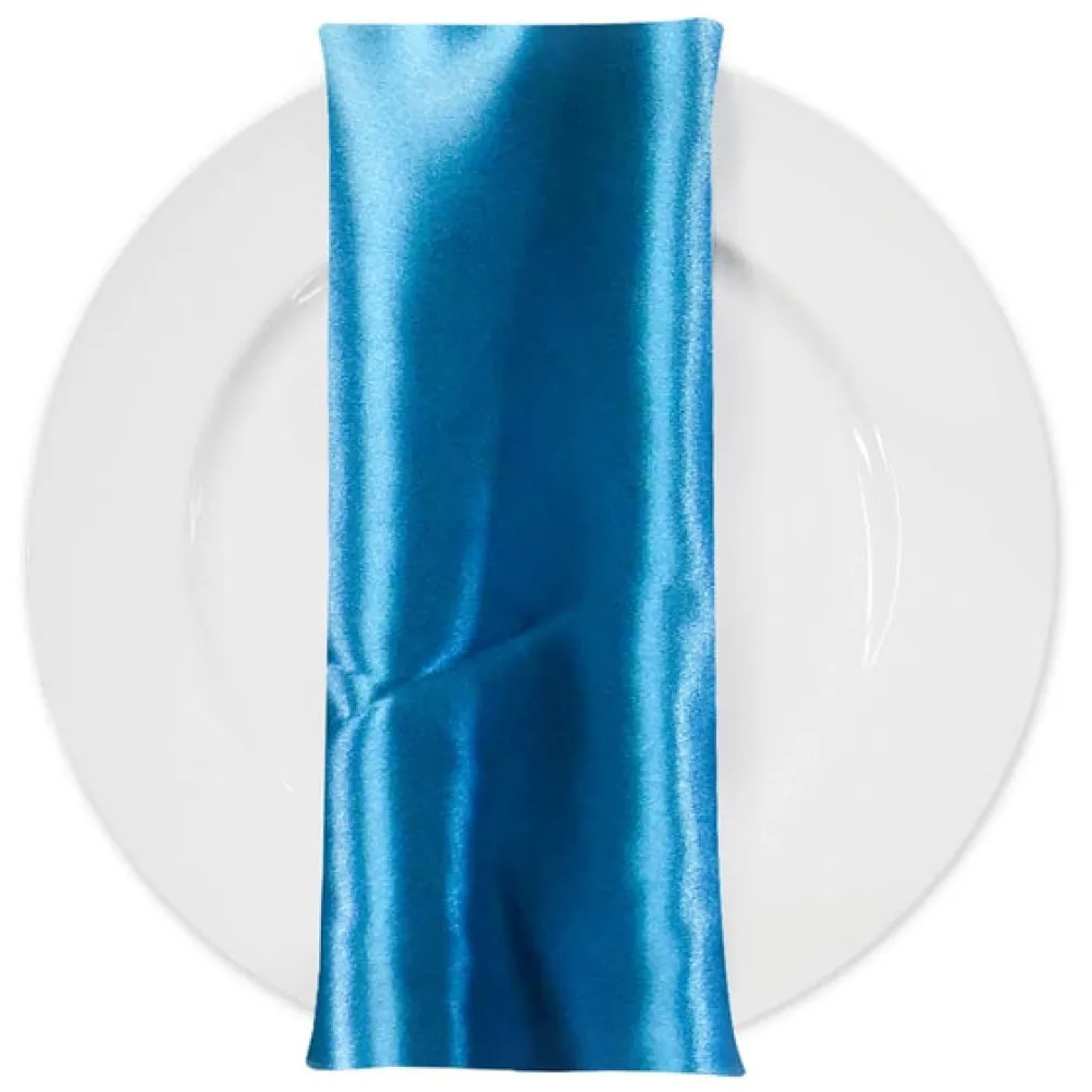 Bridal Satin Table Napkin in Turquoise 31