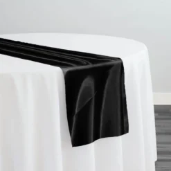Bridal Satin Table Runner in Black
