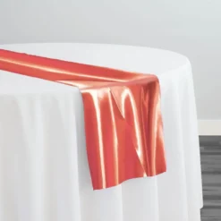 Bridal Satin Table Runner in Coral 208