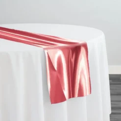 Bridal Satin Table Runner in Coral 201