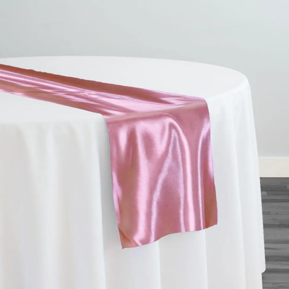 Bridal Satin Table Runner in Dusty Rose 317