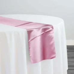 Bridal Satin Table Runner in Dark Pink 158