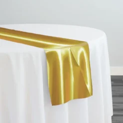 Bridal Satin Table Runner in Dark Yellow 336