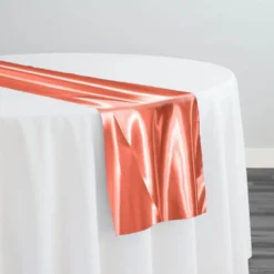 Bridal Satin Table Runner in Dark Orange 622