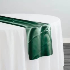 Bridal Satin Table Runner in Hunter Green 38