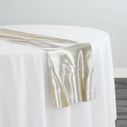 Bridal Satin Table Runner in Ivory 112