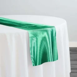 Bridal Satin Table Runner in Kelly Green 116