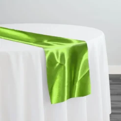 Bridal Satin Table Runner in Lime Green 38