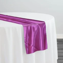 Bridal Satin Table Runner in Magenta 592