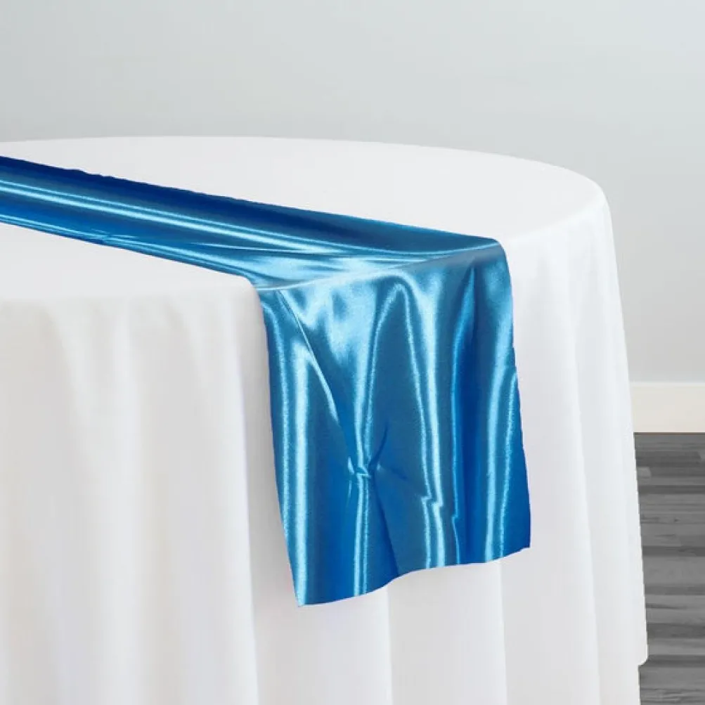 Bridal Satin Table Runner in Peacock 777