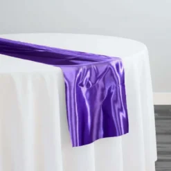 Bridal Satin Table Runner in Purple 653