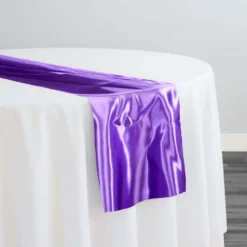 Bridal Satin Table Runner in Purple 393