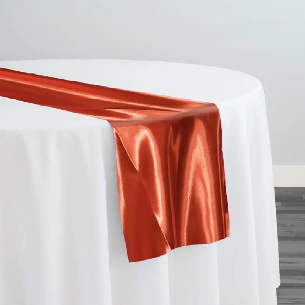 Bridal Satin Table Runner in Rust 375