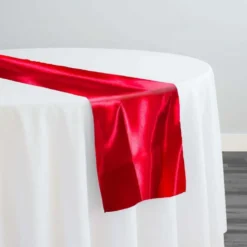 Bridal Satin Table Runner in Red 190