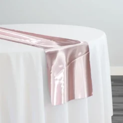 Bridal Satin Table Runner in Rose Powder 318