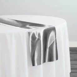 Bridal Satin Table Runner in Silver 606
