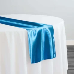 Bridal Satin Table Runner in Turquoise 31