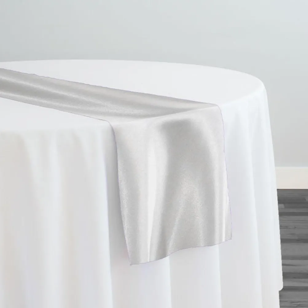 Bridal Satin Table Runner in White