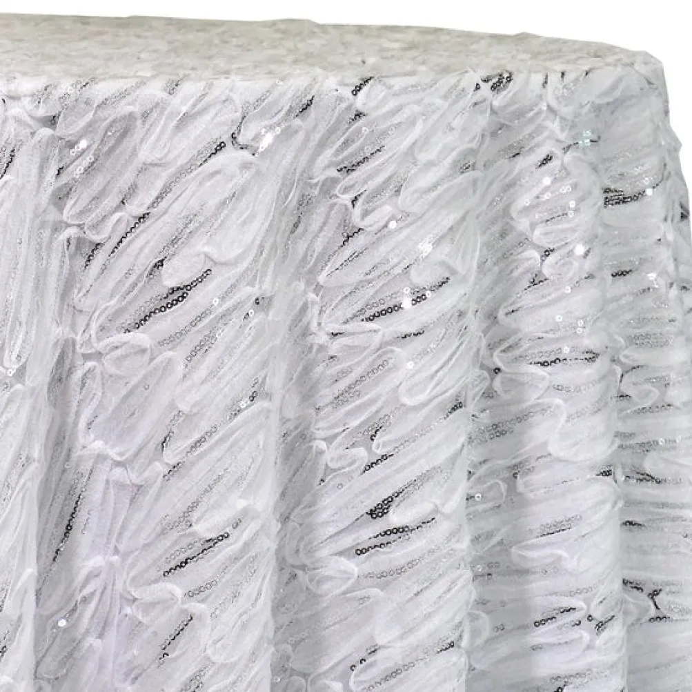 Brilliant Sheer Sequins Table Linen in White