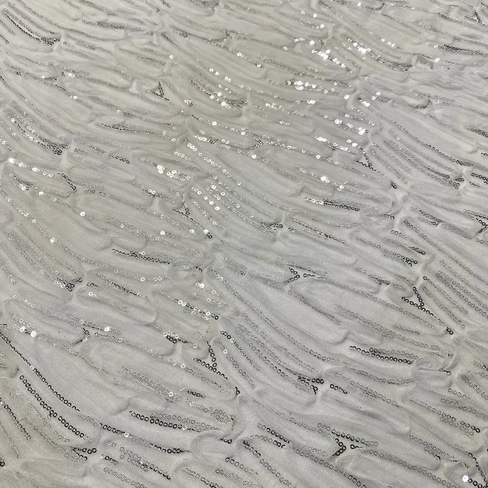 Brilliant Sheer Sequins Table Linen in White
