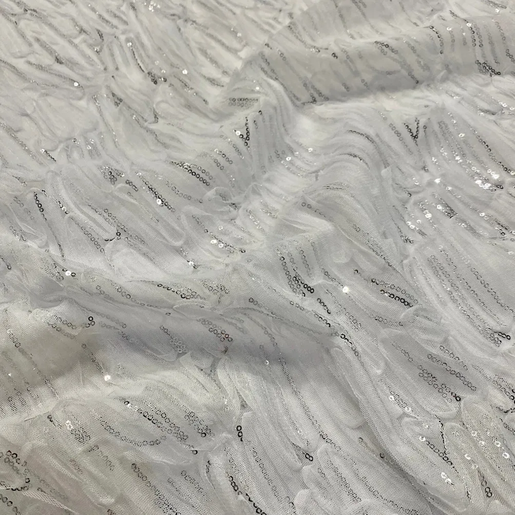 Brilliant Sheer Sequins Table Linen in White