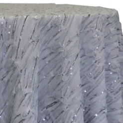 Brilliant Sheer Sequins Table Linen in Silver