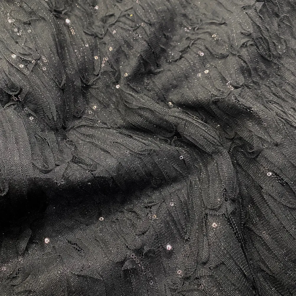 Brilliant Sheer Sequins Table Runner in Black