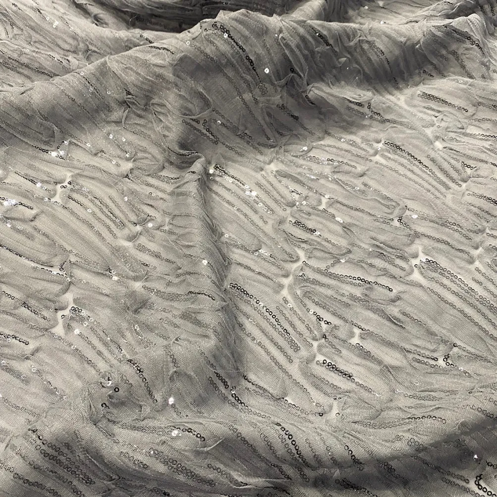 Brilliant Sheer Sequins Table Runner in Silver