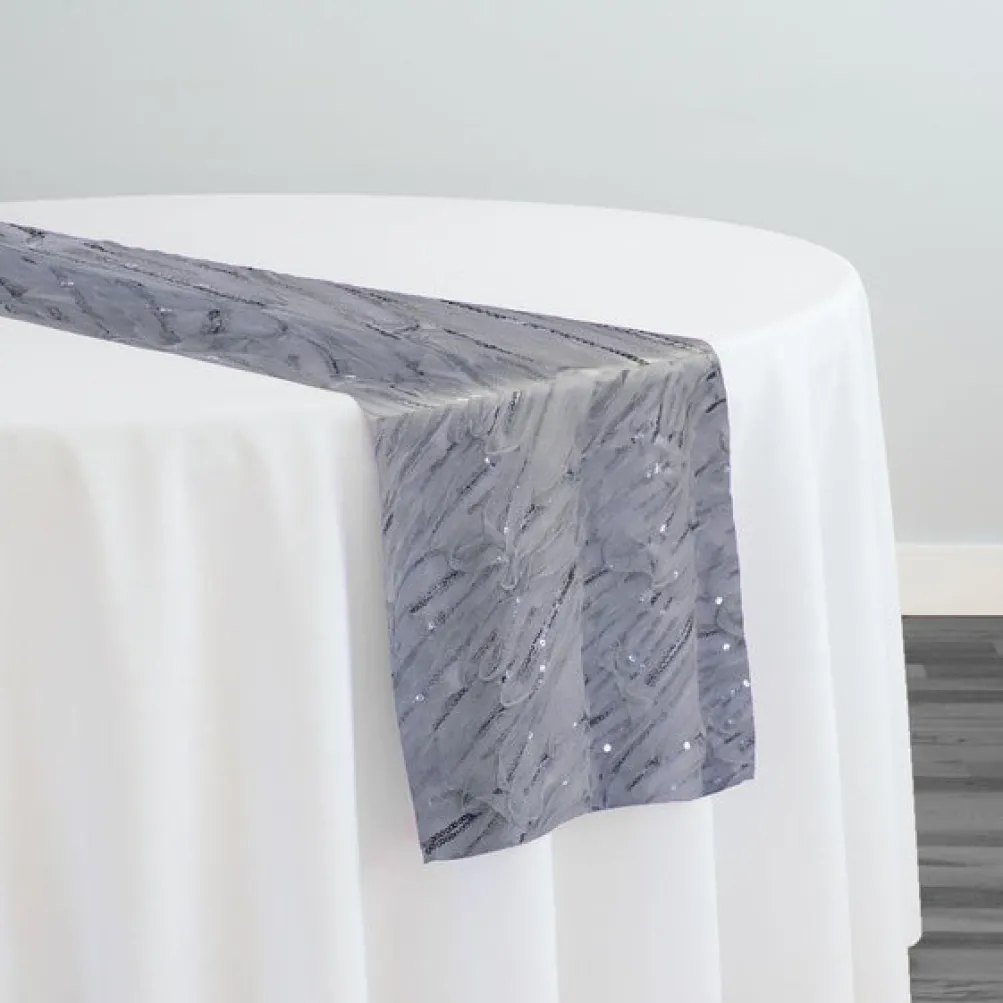 Brilliant Sheer Sequins Table Runner in Silver