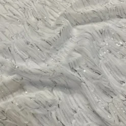 Brilliant Sheer Sequins Table Runner in White