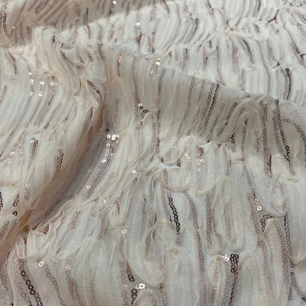 Brilliant Sheer Sequins Table Runner in Ivory